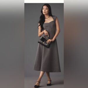 Anthropologie Heathered Sweetheart Scuba Midi Dress